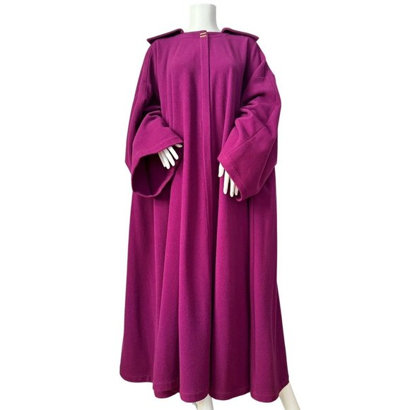 Thierry Mugler Vintage Violet Purple Cape Coat Size 38 S/M - Picture 2 of 12